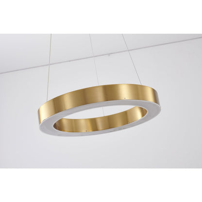 1-Light Gold LED Chandelier With An Acrylic Bottom Len