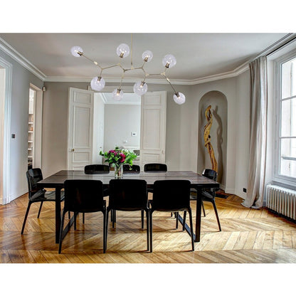 8-Light Satin Nickel Chandelier With Clear Glass Shades