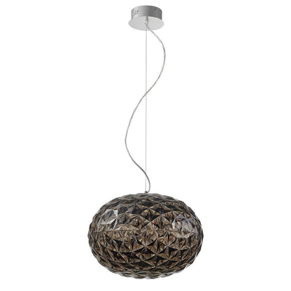 1-Light Chrome Dimmable LED Pendant With A Smoke Acrylic Shade