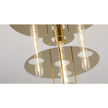 5-Light Gold Flush Mount With 4 Tier Halo