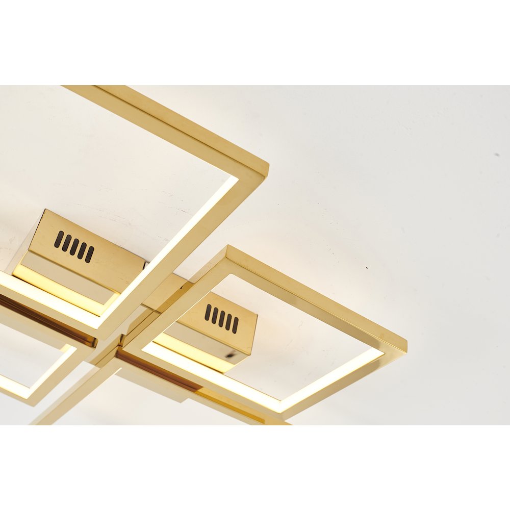 4-Light Gold LED Flush Mount With Acrylic Diffusers