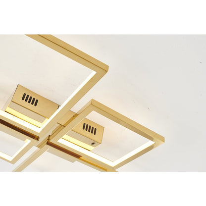 4-Light Gold LED Flush Mount With Acrylic Diffusers
