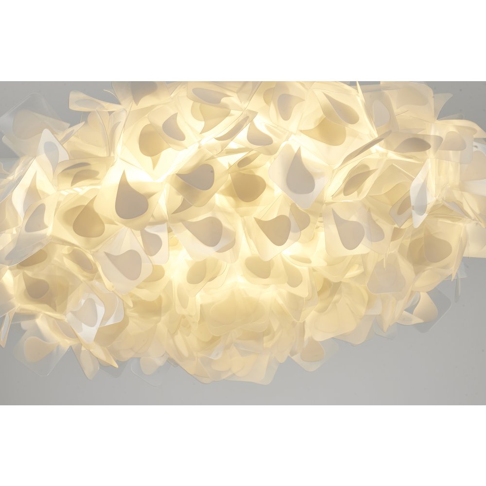 1-Light White Acrylic Cloud LED Chandelier