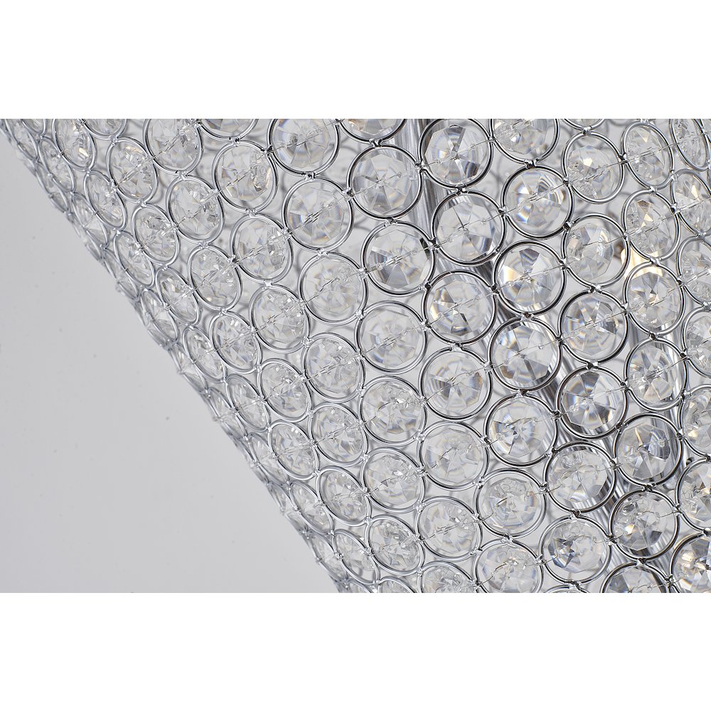 15-Light Chrome Floor Lamp With Clear Crystals
