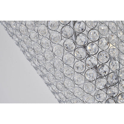 15-Light Chrome Floor Lamp With Clear Crystals