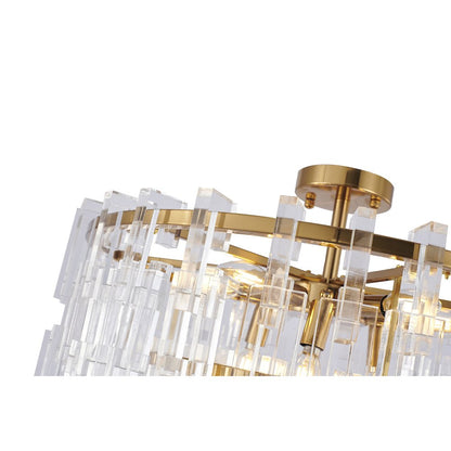 14-Light Antique Bronze Chandelier With Clear Acrylic Links