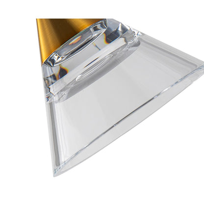 1-Light Antique Gold Single Pendant With A Clear Acrylic Shade