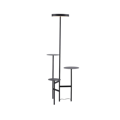 1-Light Black Iron LED Floor Lamp With A White Acrylic Shade