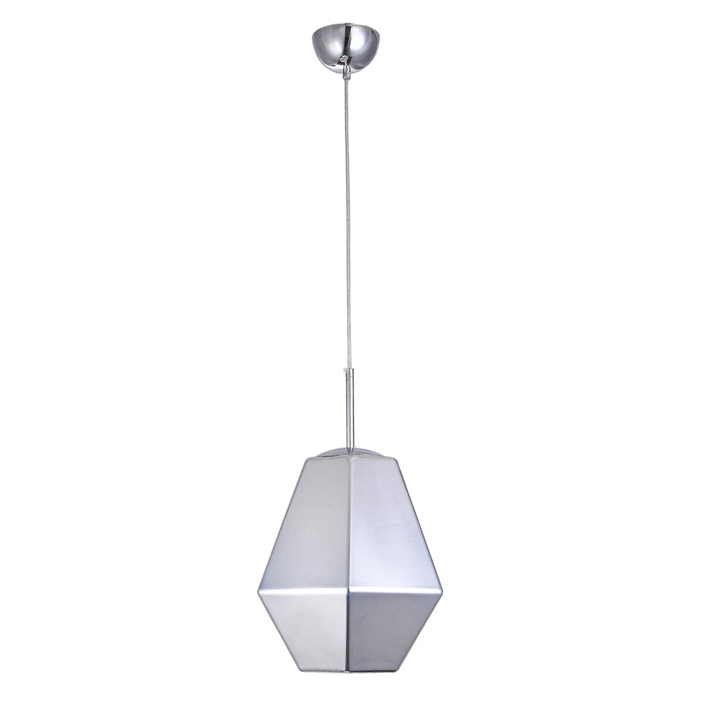 1-Light Chrome Pendant With A Smoke Acrylic Shade