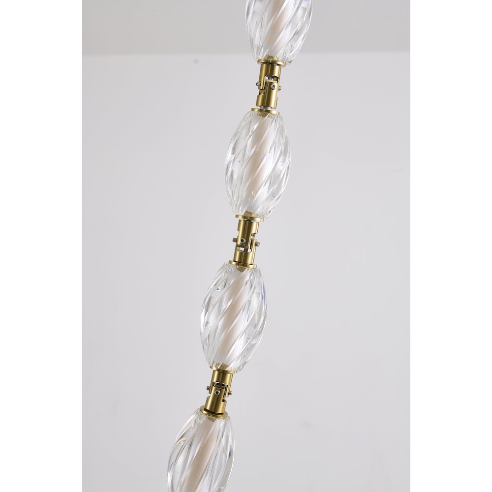 22-Light Brass LED Chandelier With Clear Crystal Shades