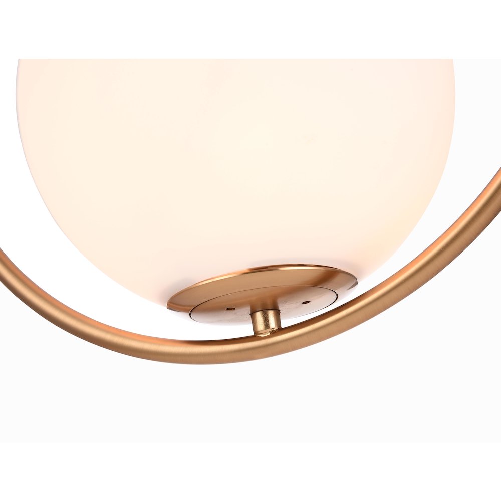1-Light Gold Pendant With A Milk White Glass Shade