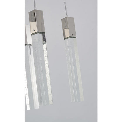 7-Light Chrome Island Lighting With A Clear Bubble Crystal