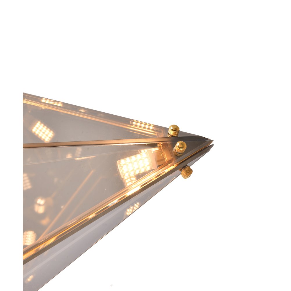 9-Light Gold Chandelier With A Smoke Glass shade