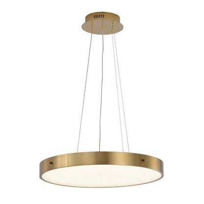 1-Light Brass LED Chandelier With A Clear Acrylic Beaded Diffuser