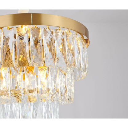 6-Light Gold Metal Chandelier With Clear Crystal
