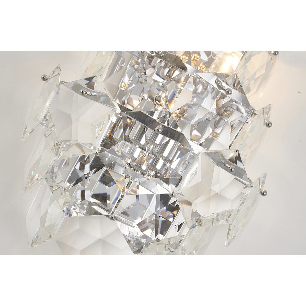 3-Light Chrome Wall Sconce With Clear Crystals