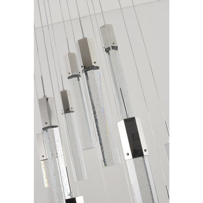 15-Light Chrome Chandelier With A clear bubble Crystal
