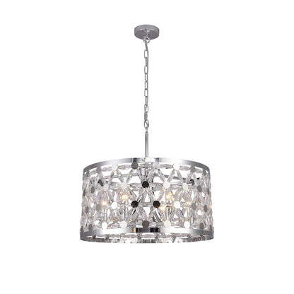 6-Light Chome Chandelier With Clear Crystal Star Detailing