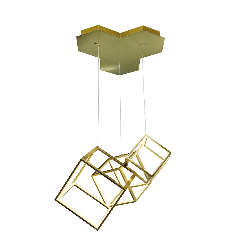 36-Light Gold Aluminum LED Chandelier With White Silicone Diffusers
