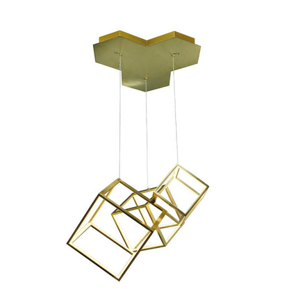 36-Light Gold Aluminum LED Chandelier With White Silicone Diffusers