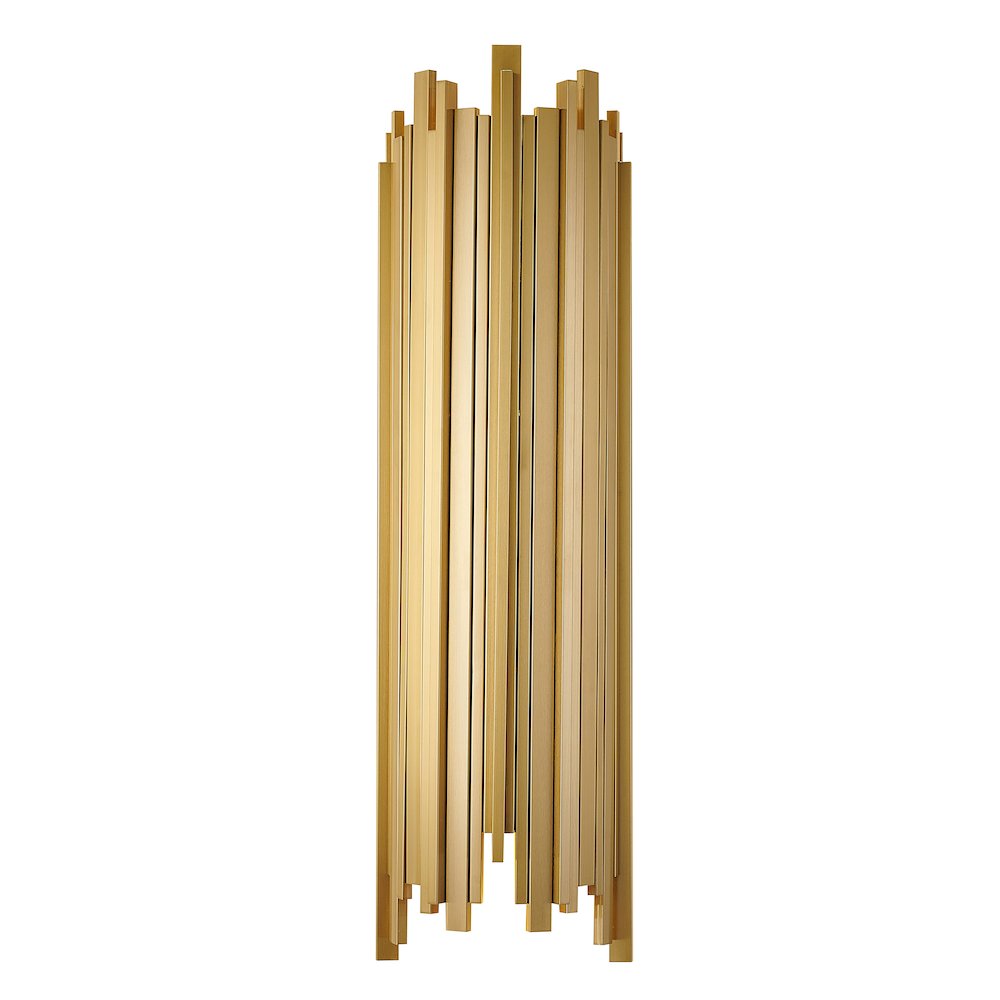 2-Light Brushed Gold Stainless Steel Wall Sconce