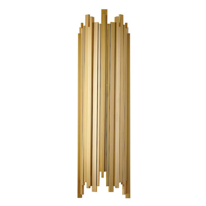 2-Light Brushed Gold Stainless Steel Wall Sconce