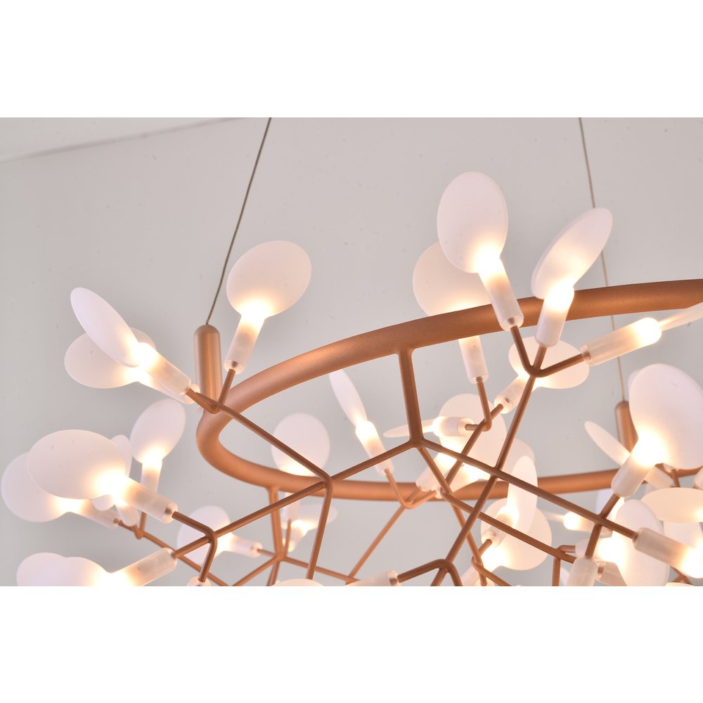 108-Light Copper LED Chandelier With Acrylic Shades
