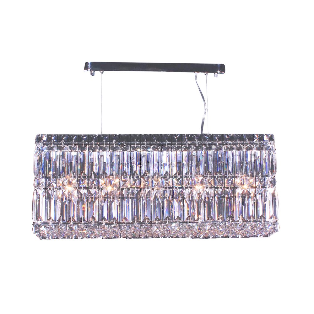 5-Light Chrome Chandelier With Clear Crystal Accents