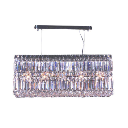 5-Light Chrome Chandelier With Clear Crystal Accents