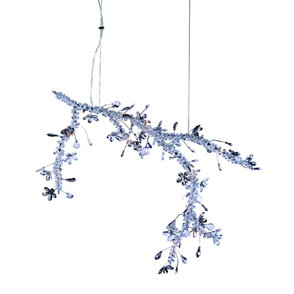 13-Light Chrome Chandelier With Clear And Smoke Crystal Accents