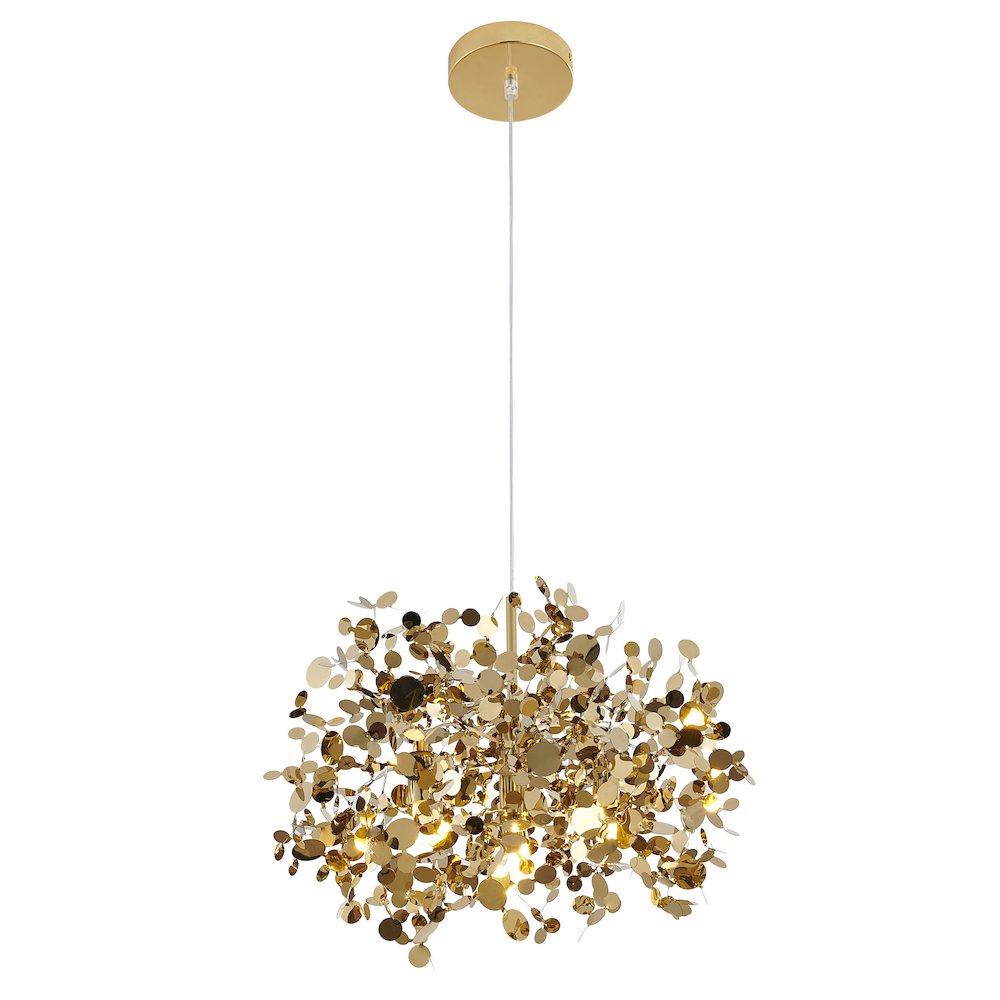 1-Light Gold Stainless Steel Sparkle Confetti Pendant