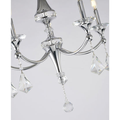 5-Light Chrome Chandelier With Clear And Champagne Crystals