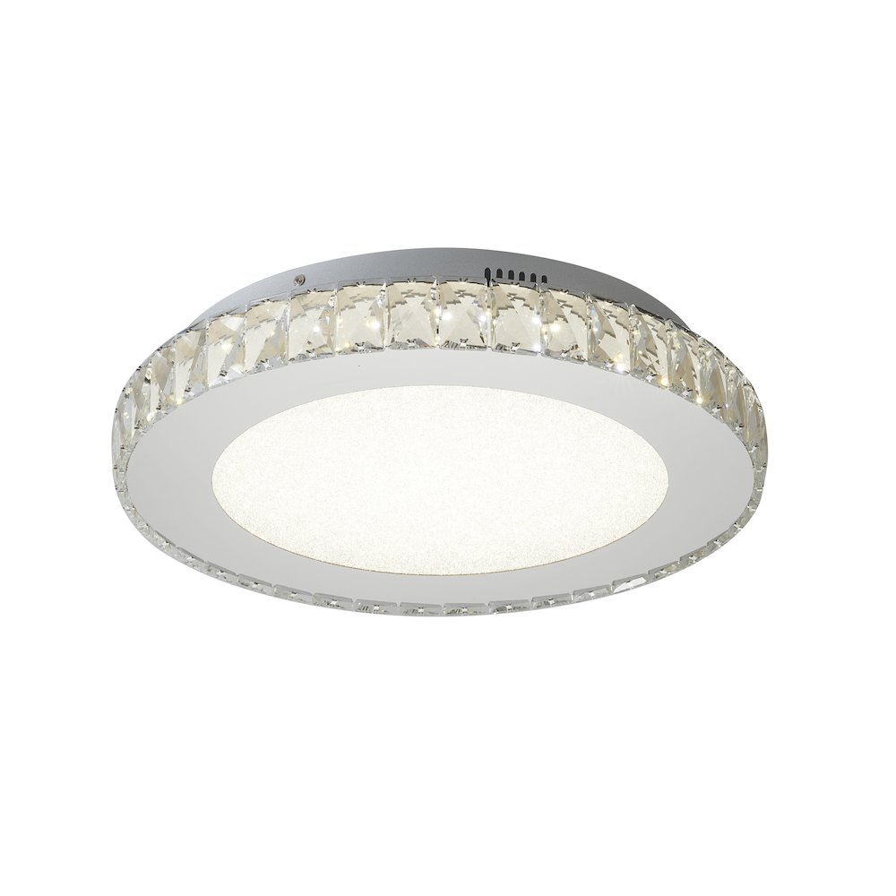 1-Light Chrome LED Chandelier With Clear Crystals