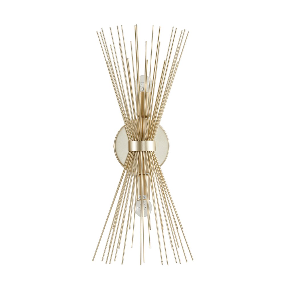 2-Light Gold Iron Spiked Cone Wall Sconce