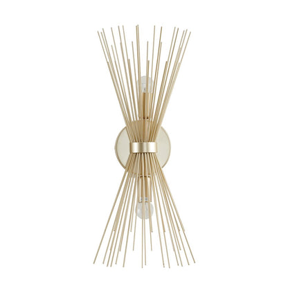 2-Light Gold Iron Spiked Cone Wall Sconce