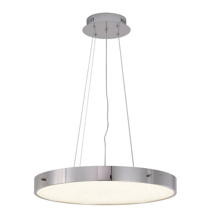 1-Light Chrome LED Chandelier With A Clear Acrylic Beaded Diffuser