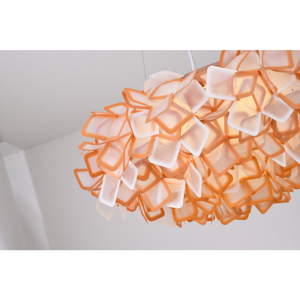 1-Light White And Orange Acrylic LED Cloud Chandelier With A White Hardware