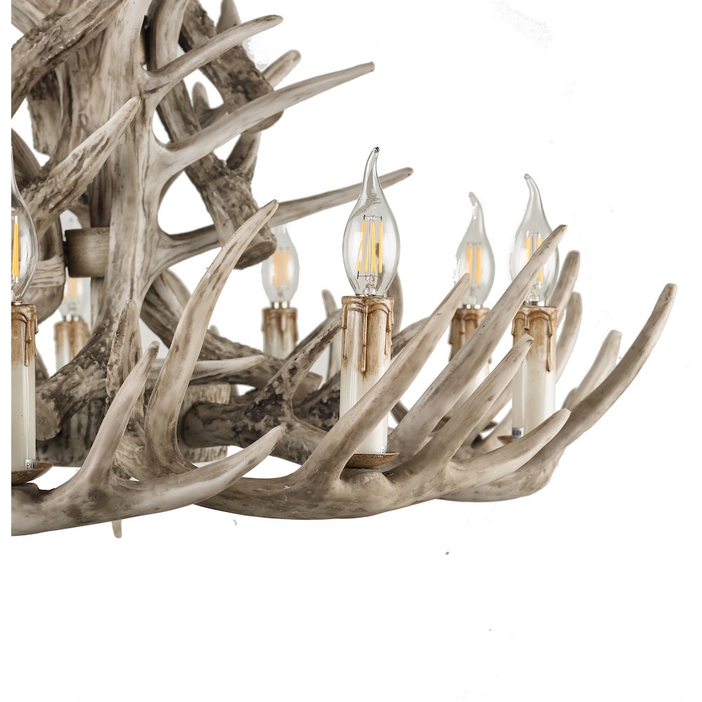 9-Light Faux Brown Antler Chandelier