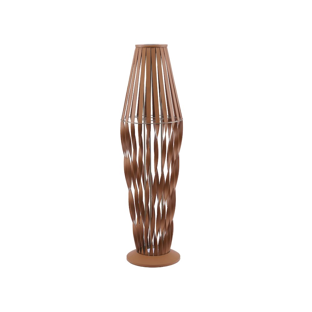 3-Light Black Iron LED Floor Lamp With Leather Accents