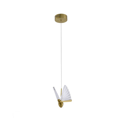 1-Light Stain Brass LED Pendant In a Butterfly Shape
