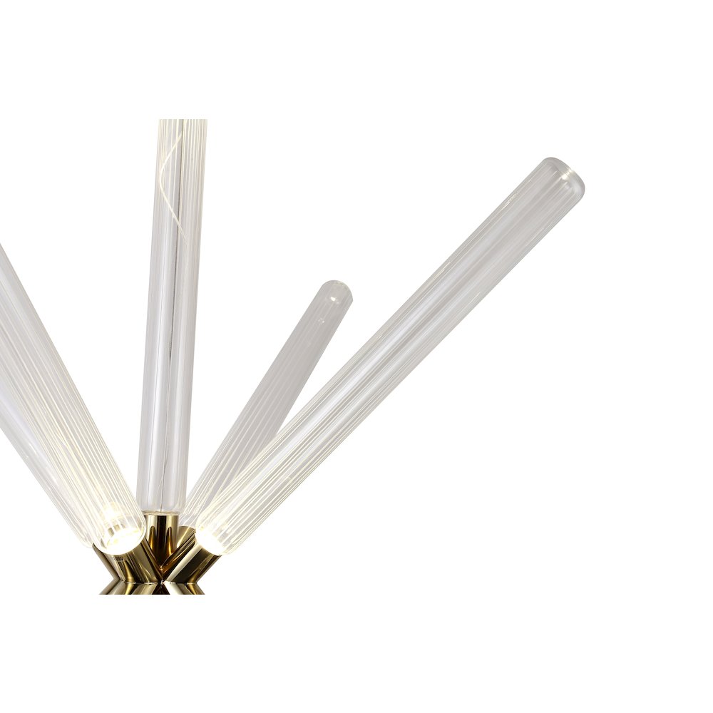 10-Light Gold LED Chandelier With Sputnik Clear Glass Shades