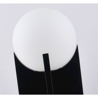 1-Light Table Lamp With A Stain Brass Base, Black Iron Body