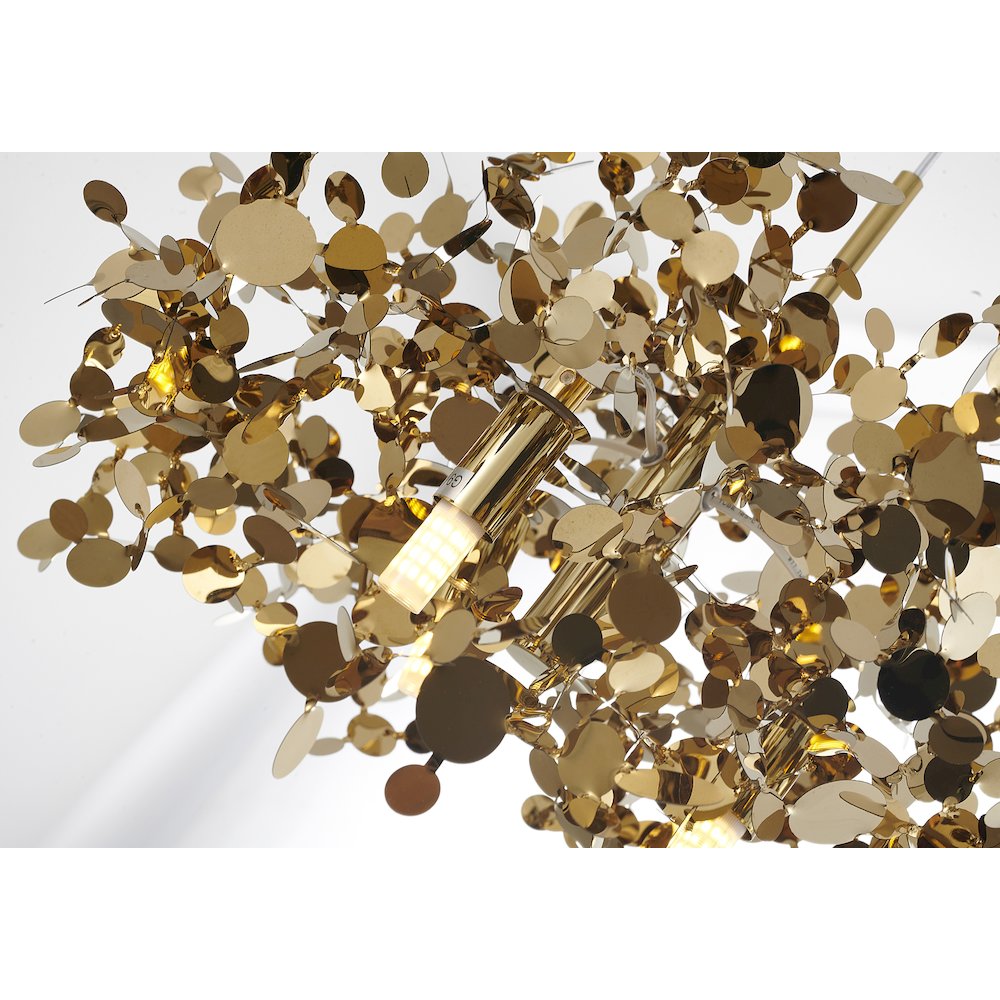 1-Light Gold Stainless Steel Sparkle Confetti Pendant