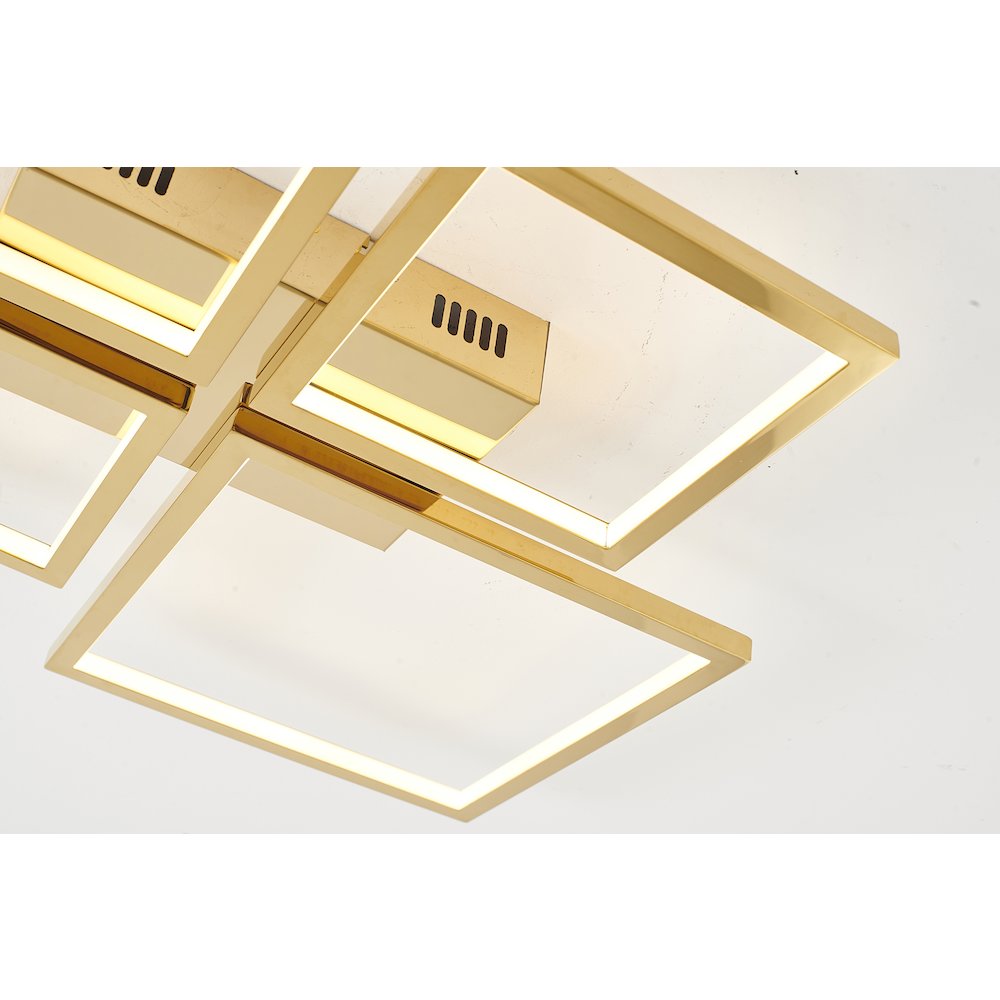 4-Light Gold LED Flush Mount With Acrylic Diffusers