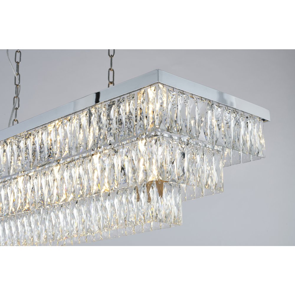 17-Light Chrome Chandelier With Clear Crystals