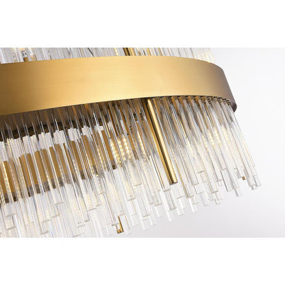 Chandelier Gold Stainless Steel & Glass