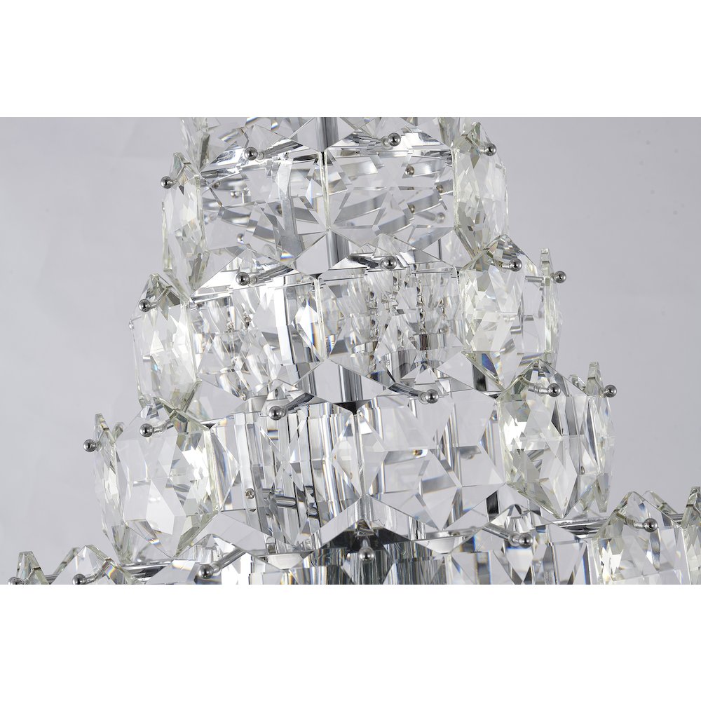 15-Light Chrome Chandelier With Clear Crystals