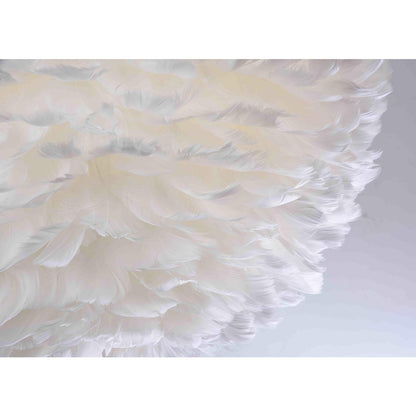 1-Light White Goose Feather Ball Chandelier With White Hardware