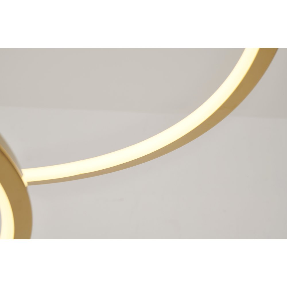6-Light Shiny Gold Aluminum LED Chandelier With White Acrylic Diffusers