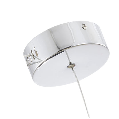 1-Light Chrome LED Pendant With Clear Crystals